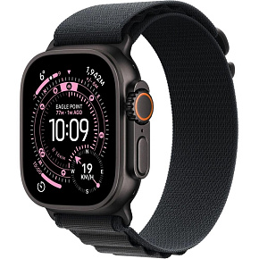 Apple Watch Ultra 3 GPS + Cellular 49mm Black Titanium Case with Black Alpine Loop - Small
