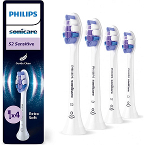 Philips HX6054/87 Sonicare Sensitive S2 4 ks, náhradní hlavice, standardní hlavice, nasazovací, bílá