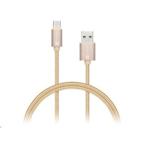 CONNECT IT Wirez Premium Metallic USB C - USB, ružové zlato, 1 m