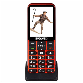 BAZAR - EVOLVEO EasyPhone LT, mobilní telefon pro seniory s nabíjecím stojánkem, červená - Po opravě (Komplet)