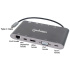 MANHATTAN Dokovacia stanica USB-C na HDMI, Mini DP, VGA, 3xUSB 3.0, port USB-C PD, RJ 45, čítačka kariet, 3,5 mm