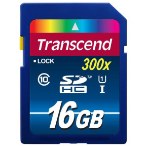 TRANSCEND SDHC Premium 16GB, Class 10 UHS-I, 300X (45MB/s)