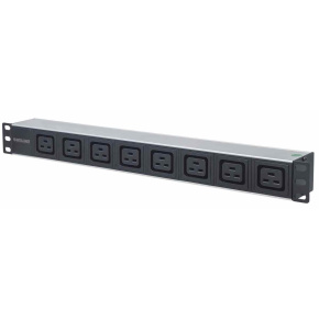 Rozvádzač Intellinet PDU, 8x zásuvka C19, 1U rack, 2m odpojiteľný kábel, vstup C20 zozadu