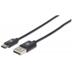 MANHATTAN kábel Hi-Speed USB-C, C Male / A Male, 3 m, čierny