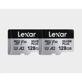Lexar microSDXC Silver Plus 1066x UHS-I/U3/A2/4K R205/W150 (V30) 128GB - 2pack