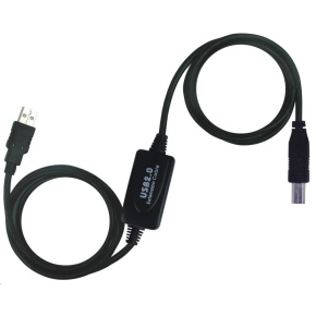 PREMIUMCORD USB 2.0 opakovač a prepojovací kábel A/M-B/M 20m