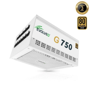 EVOLVEO G750 zdroj 750W, 80+ GOLD, ATX 3.1, aPFC, 140 mm ventilátor, záruka 3 roky, bílý EVOLVEO G750 zdroj 750W, 80+ GOLD, ATX 3.1, aPFC, 140 mm ventilátor, záruka 3 roky, bílý