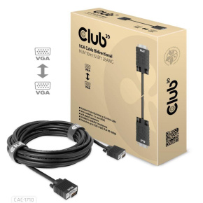 Club3D VGA kábel, M/M, 28AWG, 10 m