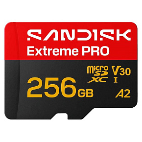 SanDisk micro SDXC Extreme PRO 256GB UHS-I U3 (250R/170W MB/s, UHS-I U3 V30) + adaptér