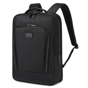 MYBALO ASTON Perfektní volba pro minimalisty s dobrým vkusem  6 ikon: - Nejtenčí batoh - Elegantní - Kapsa na notebook do 15,6" - Kapsa na tablet do 9" - Otevírání o 180 stupňů - USB a USB-C port - Drží tvar - Voděodolný - Skryté kapsy  Elegantní a minimalistický Jedná se o velmi elegantní a minimalistický batoh. S tímto parťákem neuděláte chybu při běžném nošení do města, ani na důležité schůzce.  Tenký batoh MYBALO Aston je batoh s vůbec nejmenší hloubkou z naší nabídky. Díky tomu působí elegantně a minimalisticky, ale i přesto se do něj vejdou všechny vaše nezbytnosti.  Kvalitní voděodolný materiál, dlouhá životnost Kvalitní umělá kůže zajišťuje trvanlivost a odolnost batohu proti vodě a opotřebení. MYBALO Aston tak bude vaším společníkem opravdu dlouho.  Drží tvar Batoh si zachovává svůj tvar také v případě, že jej budete mít úplně prázdný.  Vestavěný USB a USB-C port Nabíjejte svá elektronická zařízení kdekoli a kdykoli díky vestavěnému USB a USB-C portu.  Popruh k uchycení na kufr Cestujte pohodlně. Kdykoli chcete mít volná záda, jednoduše připevněte batoh na rukojeť svého kufru.  Pohodlné polstrování Užijte si komfortní nošení díky kvalitnímu a prodyšnému polstrování ramenních popruhů a zádové části.  Další praktické kapsy Zorganizujte si pohodlně a snadno své věci díky množství vychytaných kapes.  Skryté kapsy V zádové části a na ramenním popruhu najdete skryté kapsy pro bezpečné uložení cenností.  Vnitřní kapsy Vnitřní kapsy slouží pro snadnou organizaci všech vašich věcí.  Přední kapsa Přední kapsa je určena pro věci, které chcete mít rychle a snadno po ruce.  Parametry: - Rozměry: 46 x 30 x 9 cm - Objem: 11 l - Hmotnost: 1,19 kg - Kapsa na notebook: Ano (do vel. 15,6") - Kapsa na tablet: Ano (do vel. 9") - USB port: Ano - Voděodolnost: Ano - Hlavní materiál: Ekokůže + Polyester - Podšívka: Polyester - Barva: Černá