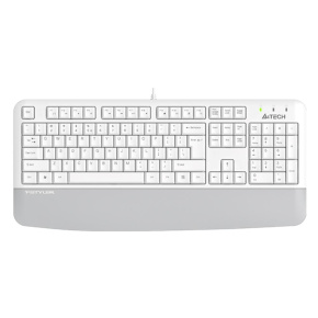 A4tech FK20, multimediální kancelářská klávesnice, CZ/US, USB, bílá