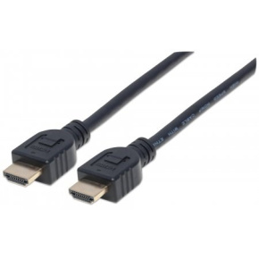MANHATTAN Nástenný vysokorýchlostný kábel CL3 HDMI s Ethernetom, HEC, ARC, 3D, 4K, tienený, 5 m, čierny