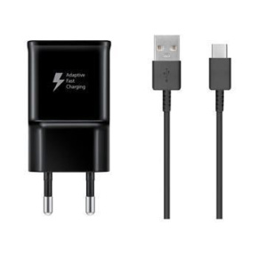 Samsung 15W Cestovní nabíječka + USB-C Datový Kabel Black (OOB Bulk)