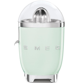 Smeg CJF11PGEU citrusový odšťavňovač, 70 W, manuální tlak, univerzální kužel z nerezové oceli, pastelově zelený Smeg CJF11PGEU citrusový odšťavňovač, 70 W, manuální tlak, univerzální kužel z nerezové oceli, pastelově zelený