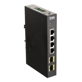 D-Link DIS-100G-6S Priemyselný gigabitový switch bez správy, 4x GbE, 2x SFP, DIN