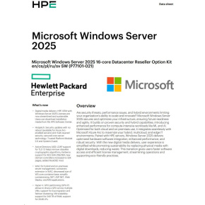 HPE Windows Server 2025 16-core Datacenter Reseller Option Kit (CZ EN Russia Pol Swe)