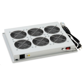 TRITON Ventilačná jednotka horná (spodná), 6 ventilátorov-230V/90W, termostat, čierna