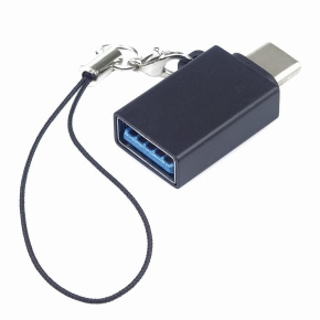 PremiumCord adaptér USB-C male - USB3.0  A female, OTG, černý s očkem na zavěšení