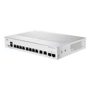 Prepínač Cisco CBS250-8T-E-2G, 8xGbE RJ45, 2xRJ45/SFP combo, bez ventilátora