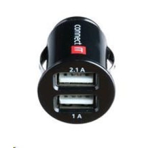 CONNECT IT USB mikro nabíjačka do auta 2x USB, čierna (5V/2,1A + 5V/1A)
