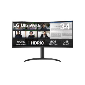 LG MT VA LED 34" 34WR55QK - VA panel, 3440x1440, 2xHDMI, DP, USB-C, USB 3.0, zakriven, nast vyska