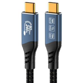 PREMIUMCORD Kabel USB4™ Version2.0 80Gbps 16K@60Hz 240W Thunderbolt 3 a 4 kabel 0,8m PREMIUMCORD Kabel USB4™ Version2.0 80Gbps 16K@60Hz 240W Thunderbolt 3 a 4 kabel 0,8m