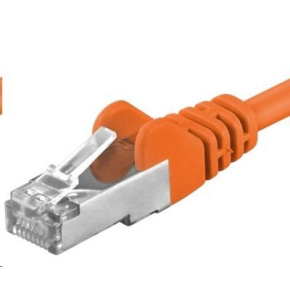 PREMIUMCORD Patch kábel CAT6a S-FTP, RJ45-RJ45, AWG 26/7 0,25m oranžový