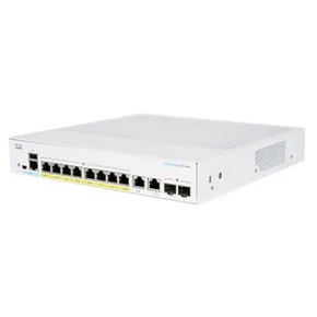 Prepínač Cisco CBS350-8FP-E-2G, 8xGbE RJ-45, 2xGbE RJ-45/SFP, bez ventilátora, PoE+, 120W